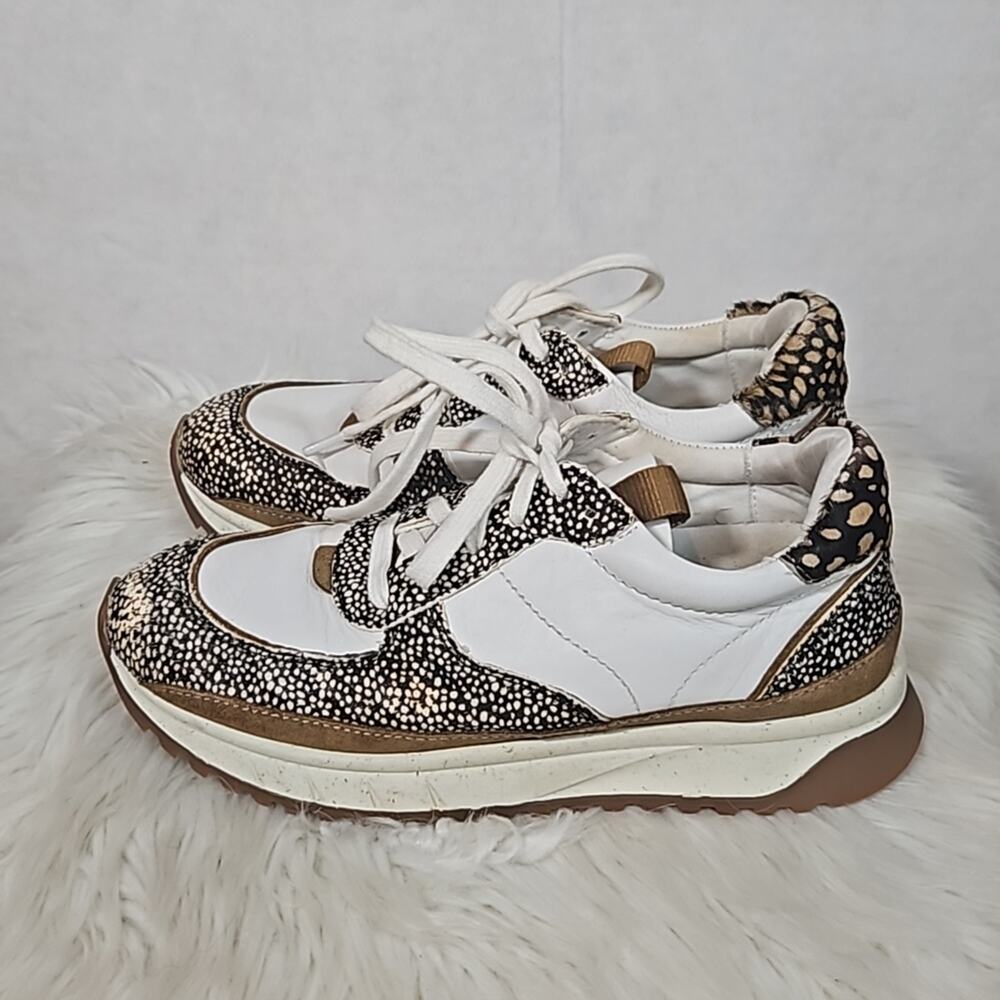 Madewell Women's Kickoff Trainer Sneakers Leather Calf Hair Trainers
